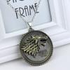 Serie TV Lupo Stark Trono portachiavi Inverno Sta Arrivando Collana con Ciondolo Vintage Logo 3D Famiglia Stark Gioielli Souvenir Regalo