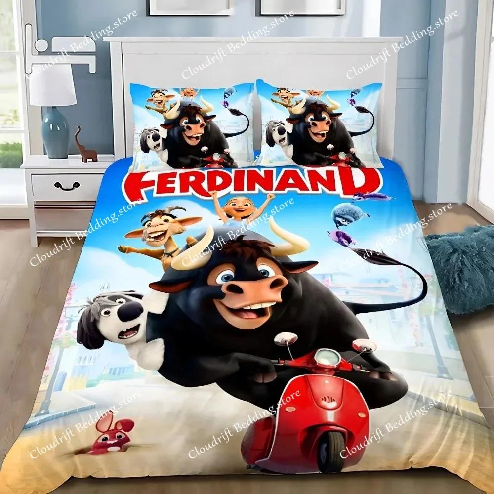 Bettbezug Ferdinand 3D Exquisit Cartoon Rinder Digitaldruck Bettwäsche-Set Bett Jugend Heimdekoration Kinder Jungen Geschenk026