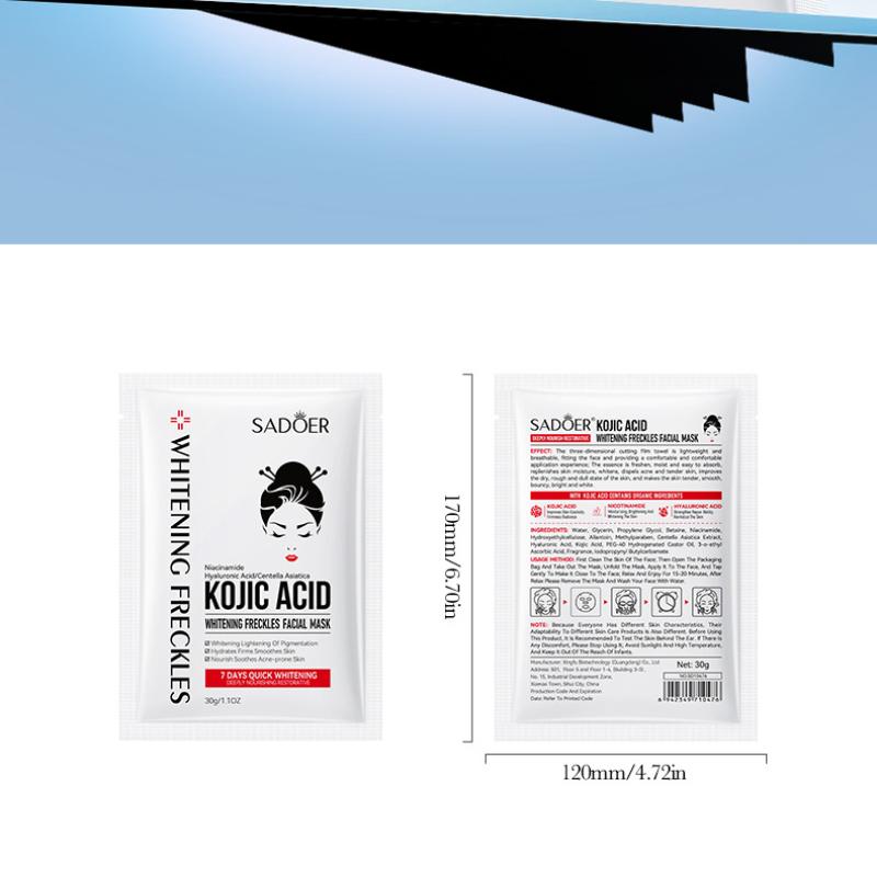 Mască de albire și îndepărtare a pistruilor cu acid kojic 30g SADOER Mască hidratantă și iluminatoare