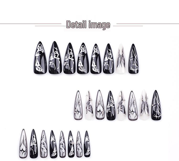 Spicy Heart Butterfly False Nails - Trendy Dark Beauty Tips