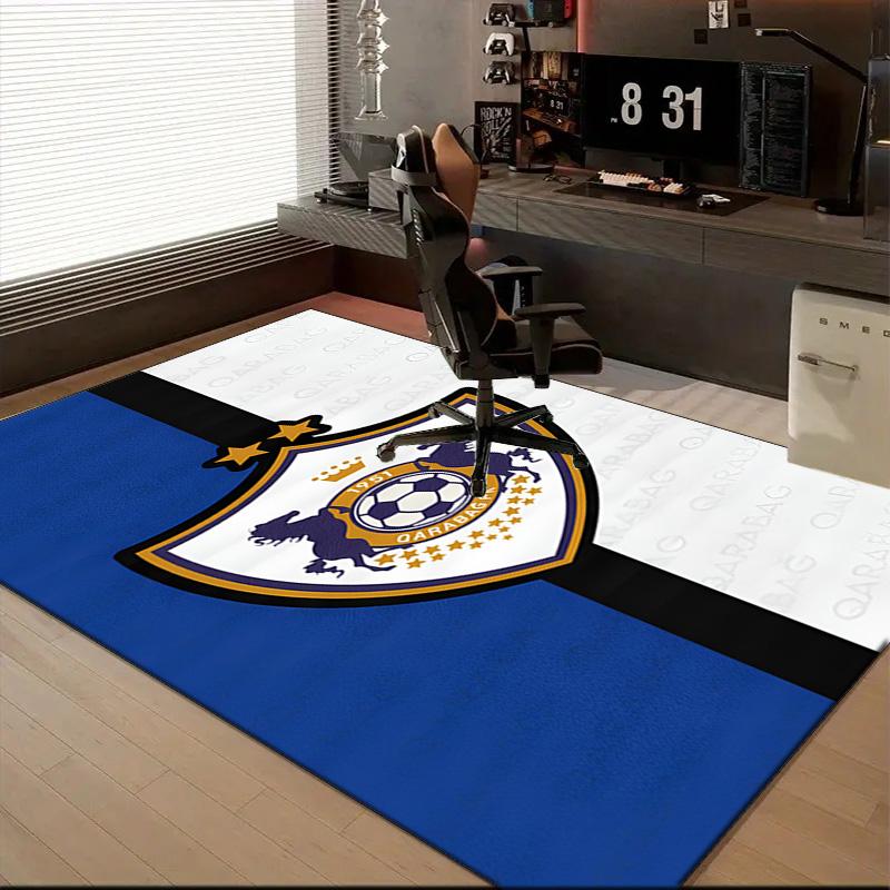 Qarabag Soccer Team Crest Design Rug Office Floor Mat - Machine Washable for Bedroom, bedroom, livingroom, Room Decor Fan Gifts Christmas