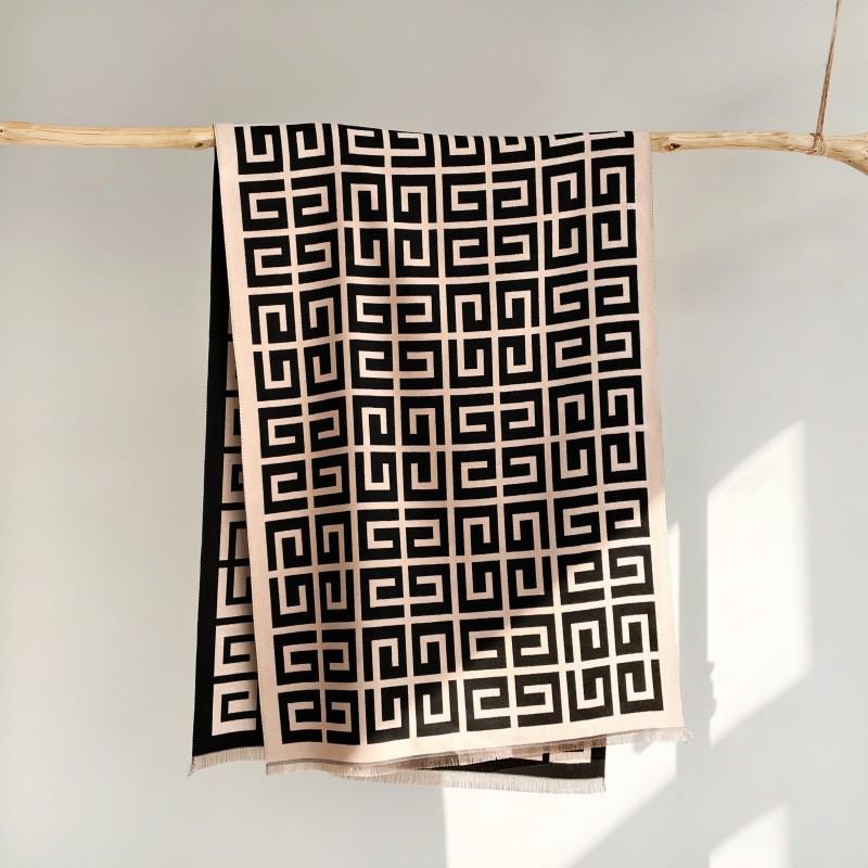 Korean-Style Houndstooth Faux Cashmere Scarf Shawl for Women - Thickened Double-Sided Winter Neck Warmer