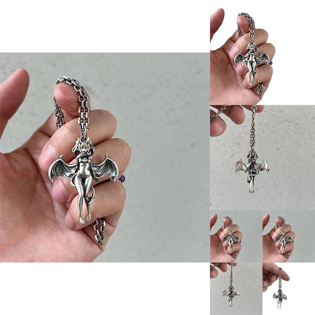 Angel Character Necklace With Zinc Alloy Material And Retro Style For Couples