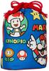 Skater Lunch Box Drawstring Bag with Set of Super Mario Made In Gusset, 2, Design, Boys' Size, Japan, KB64WN-A