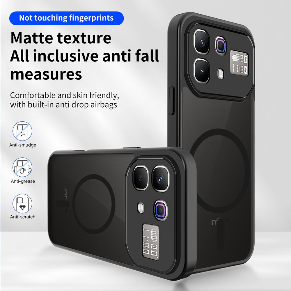 KEYSION Magnetic Phone Case for for Infinix Note 60 Pro 5G Silicone+PC Matte Translucent Shockproof Cover for Infinix Note 60 5G