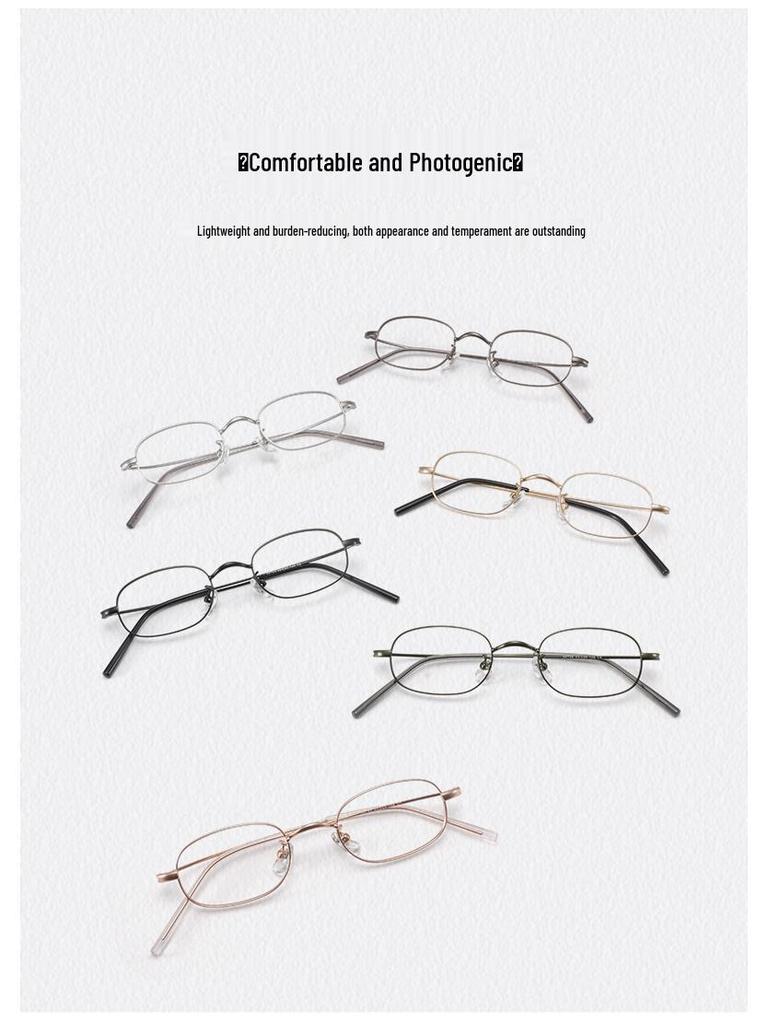 Women's Ultralight Small Oval Titanium Eyeglass Frames for High Prescription