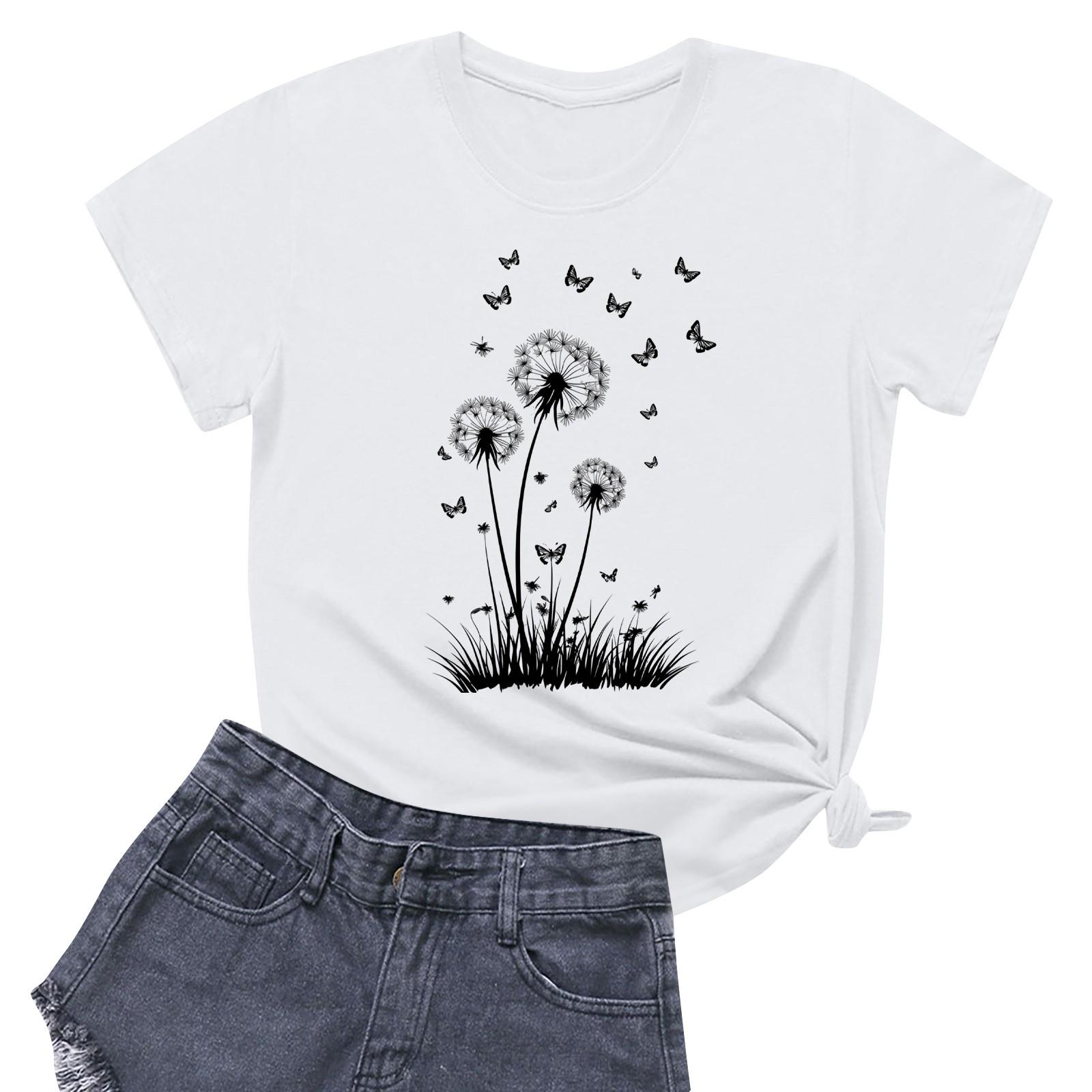 

Жіноча повсякденна футболка з круглим вирізом і короткими рукавами XXL білий