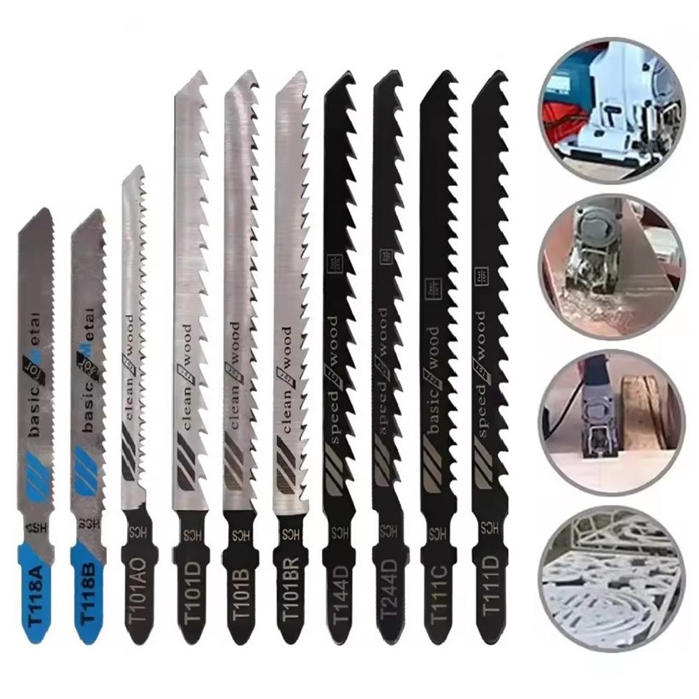 10pcs Electric Saw Blades Jigsaw Blades For Woodworking Metal Plastic Machines Curved Saw Blade Woodworking Accessories