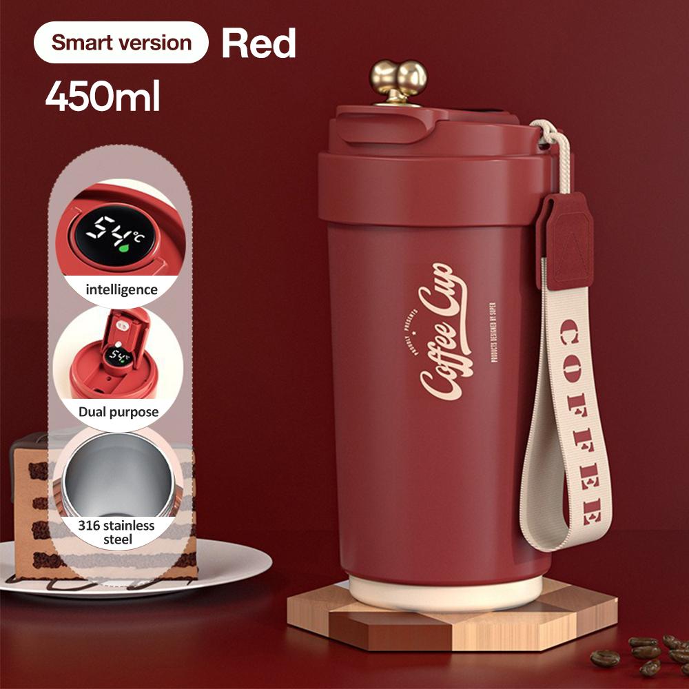 450ml Stainless Steel Smart Coffee Cup Tumbler Thermos Cup With Intelligent Temperature Display Portable Travel Mug Vacuum Flask