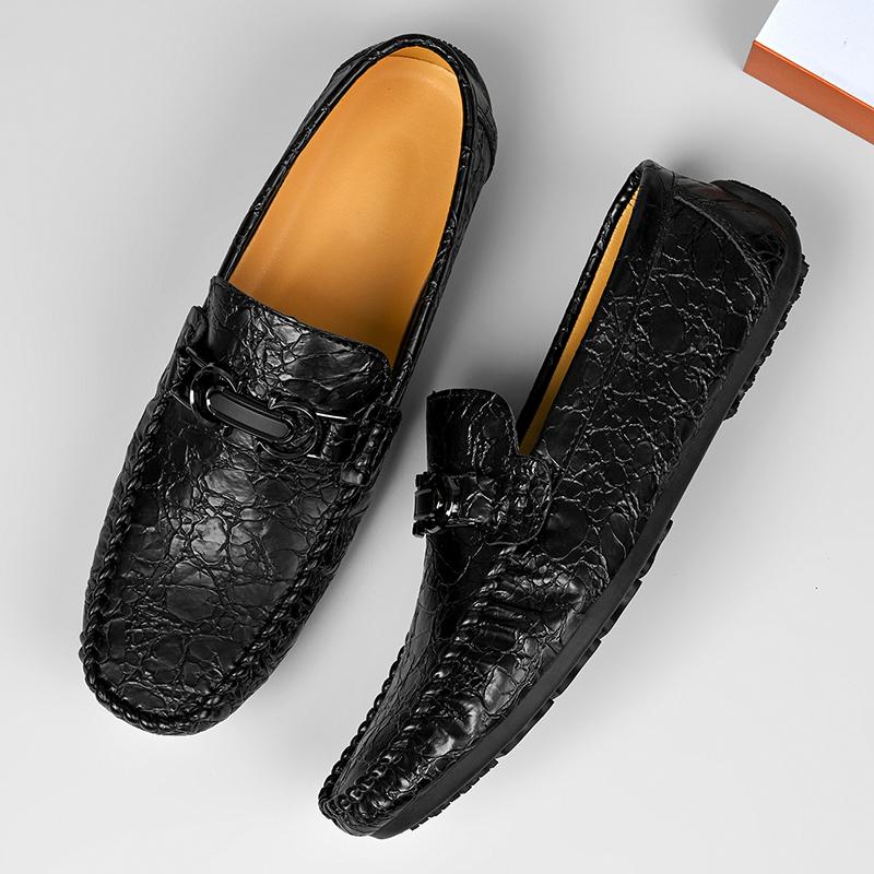 Fashion Stylish Men Loafers Handmade Casual Leather Footwear All-match Male Business Flats Outdoor Soft Slip on Shoes Travel Moccasins