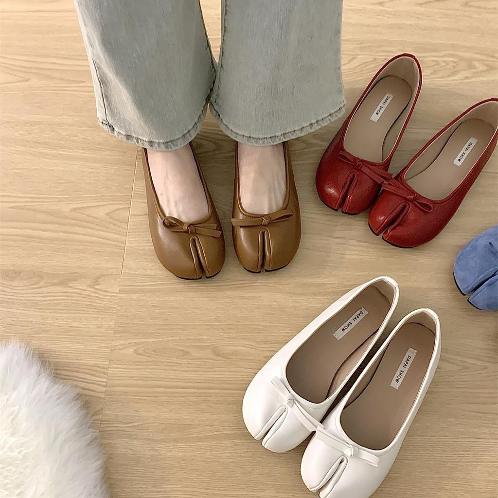 Fashion IPPEUM Women Tabis Shoes Red Split Toe Ballet Flats  2024 New Mary Janes Ballerinas Zapatos Mujer