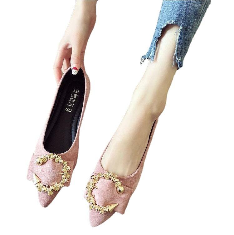 Single Shoes Women's New Shallow Mouth Pointed Flat Shoes Women's Soft-soled Lazy One-pedal Women's Shoes