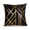 Modern Geometric Gold Bronzing Plants Leaves Cushion Cover Super Quality Polyester Pillow Cover Decorative Pillow for Sofa Chair