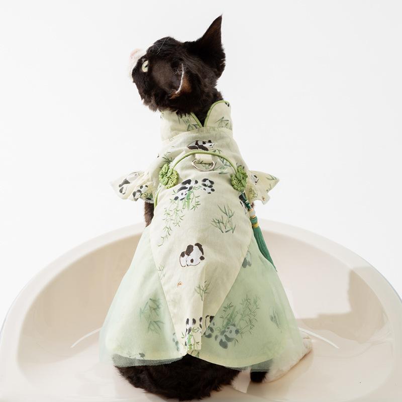 Spring and Summer Cat Striped Two-legged Suspender Skirt Hairless Cat Vest Couple Cat Skirt Pet Clothing Cat Clothing