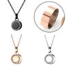 Steel Cremation Jewelry Round Accent Openable Urn For Pet Ashes Necklace