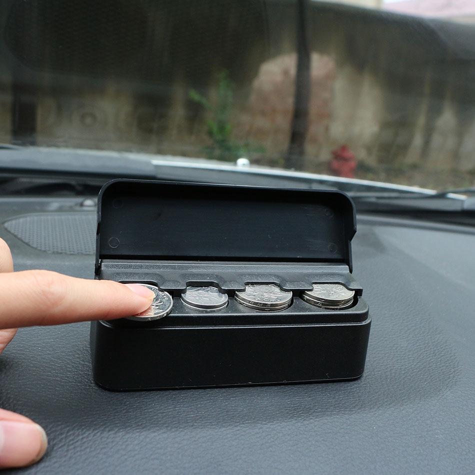 Auto Münzetui Box Geldbehälter Organizer Staufach Aufräumen Auto Münzfachhalter Aufbewahrungsbox Auto Innenraum Zubehör