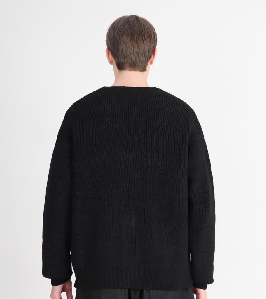 Beoteunseoul Round Neck Knit Cardigan 3 Colors (Black)