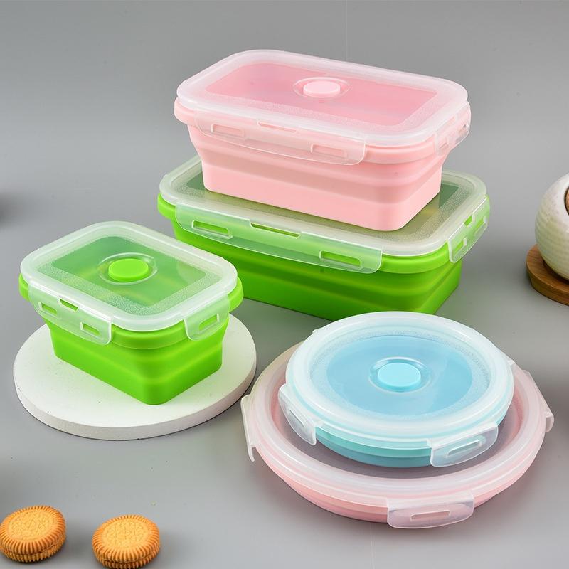 Silikon-Lunchbox, Aufbewahrungsbox für zu Hause, KINDER-Lunchbox, Tragbare Outdoor-Reise-Lunchbox, Mahlzeitenteller für Schüler