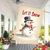 1pc, Let It Show Winter Snowflake Snowmandouble-sided Garden Flag Yard Decoration, Outdoor Decoration, Lawn Decoration, Flag Only