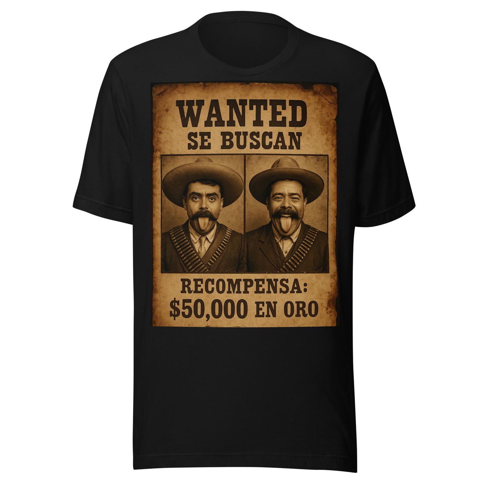 Wanted De Busca Emiliano Zapaya y Pancho Villa Unisex t-shirt XL