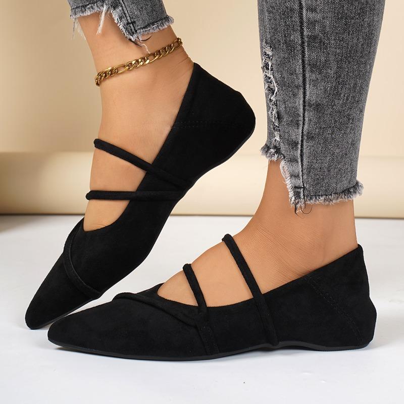 

Women s Solid Color Low-heeled Mary Jane Shoes Spring and Autumn Fashion Pointed Skirt with Flat-bottomed Low-heeled Shoes 35 чёрный