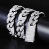 20mm Miami Lock Cuban Chain Necklace with Zircon for Men, Hip Hop Style