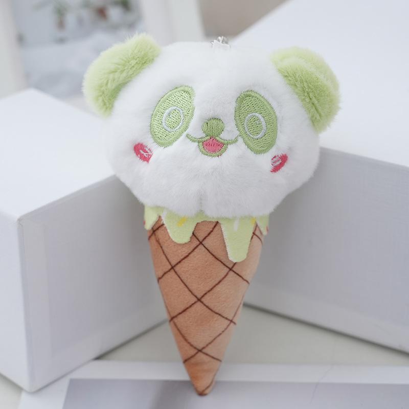 

Ice Cream Panda Cone Cartoon Plush Toy Doll Keychain Bag Pendant Gift Girls For зелений