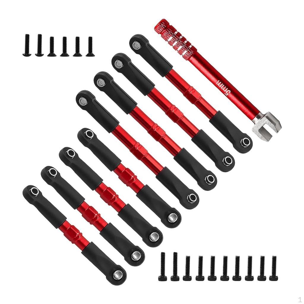 8 Pieces RC Toe Links Pull Rod Accessories Aluminum Alloy Steering Link Push Hops up for