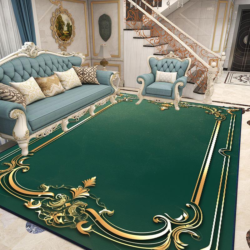 Leichter Luxus Smaragdgrüne Fußmatte Teppich im nordischen Stil für Wohnzimmer Kundenspezifische Fußmatte Flauschig Weich Schlafzimmer Rutschfester Teppich