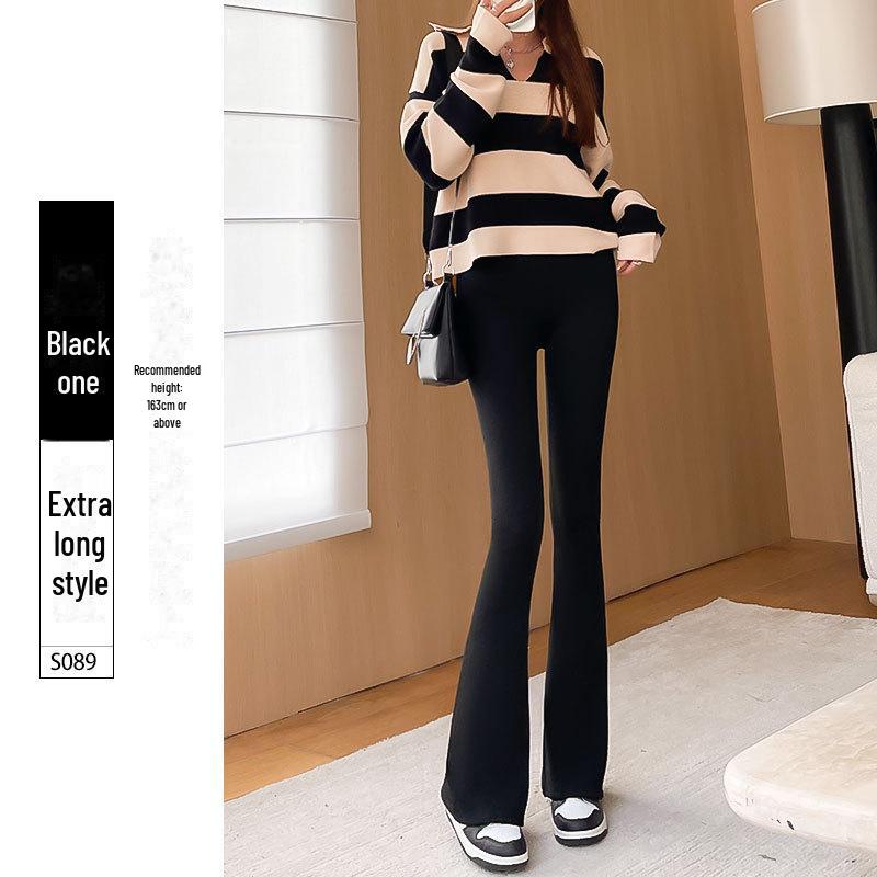 Women's High-Waist Flared Bell-Bottom Pants - Summer 2025 Style, Slim Fit, Small Size, Spring/Autumn Collection