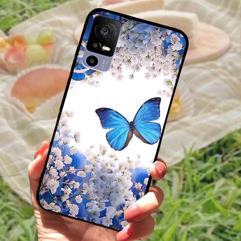 For TCL 40R Case TPU Soft Silicone Marble Phone Cover Case for TCL 405 406 408 403 TCL40R Shockproof Funda Love T771K Bumper