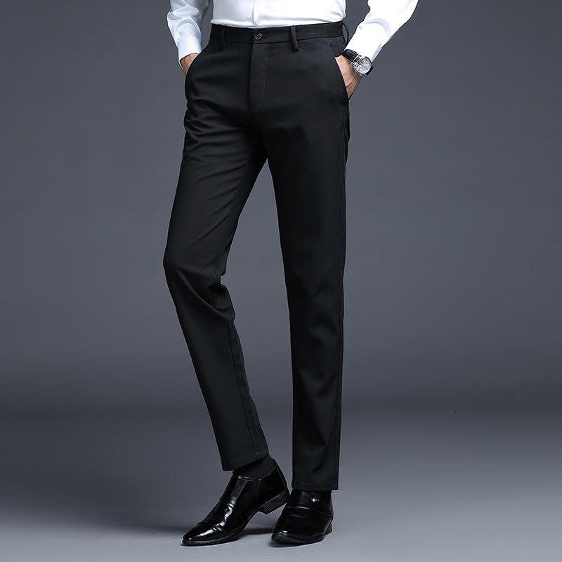 Men's Straight-Leg Casual Business Dress Pants - Breathable and High-Quality