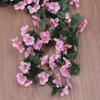 2Pcs Artificial Wall Hanging Flower Vine Premium Plastic Simulation Violet Fake Plants for Home Office Decoration Pink Lifelike