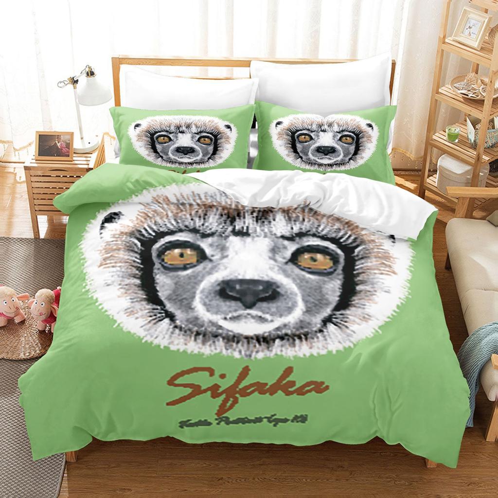 Animal Digital Printing Three-Piece Home Textile Bed Sheet Kit 3D Three-Dimensional 90G Grinding Four-Piece Set