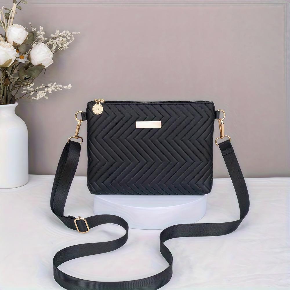 Geometric wave pattern women's crossbody bag, a daily crossbody bag for street fashion, work, travel, and shopping.zwq