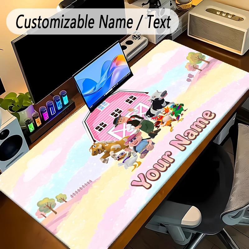 Large Mouse PadLa Granja de Zenón Custom Name Text Personalized Desk Mat Non Slip Gaming Pad