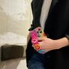 Graffiti Flower Wrist Strap Crossbody Full Coverage Phone Case For Iphone 13 14 15 16 17 Pro Max