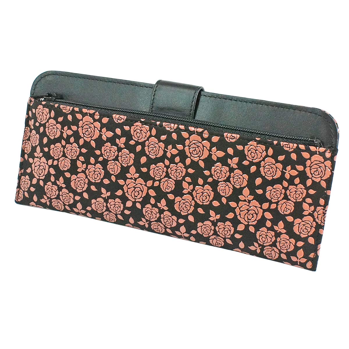 

Indenya Inden Длинный кошелек, Большой, Тонкая оленья кожа, Черный с розовым лаком, Мелкий узор с розами, 2107-51-176