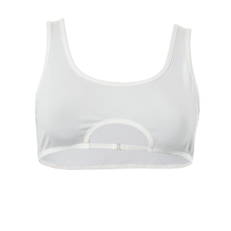 Letnie nowe, wycięte w kształcie litery U, super krótkie topy damskie, modne, bez rękawów, dopasowane, seksowne, damskie, swobodne, sportowe, do jogi, kamizelka, 25555