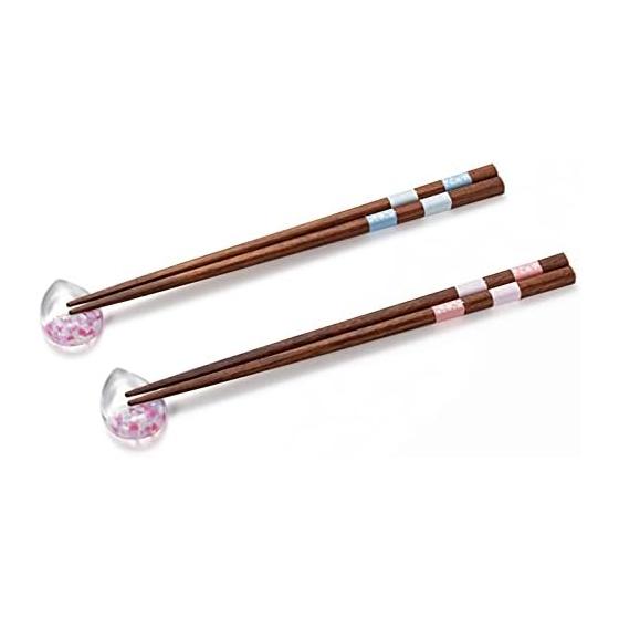 ADERIA Tsugaru Vidro SAKURA Droplet Chopstick Rest/Chopstick Set, Made in Japan, Dishwasher Safe, Cute, Stylish, Gift, Birthday, Present, FS75504