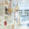 2Pcs/Set Hanging Sun Catcher Fine Workmanship Ornamental Lightweight Beautiful Sun Catcher Lotus Wind Chimes Hanging Pendant