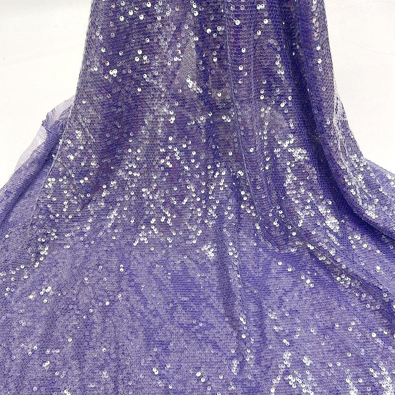 Tessuto di Pizzo Ricamato Full Paillettes Lucide Multicolore Materiale da Cucito Fai da Te per Abito da Sposa Tessuto Decorativo per Abbigliamento
