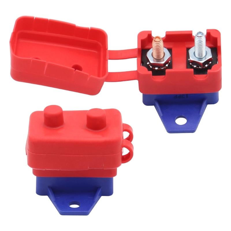 2Pieces 15A Automatic Reset Circuit Breakers Overcurrent Protectors 6-28VDC Systems Plastic Housing Mounting Wing Design
