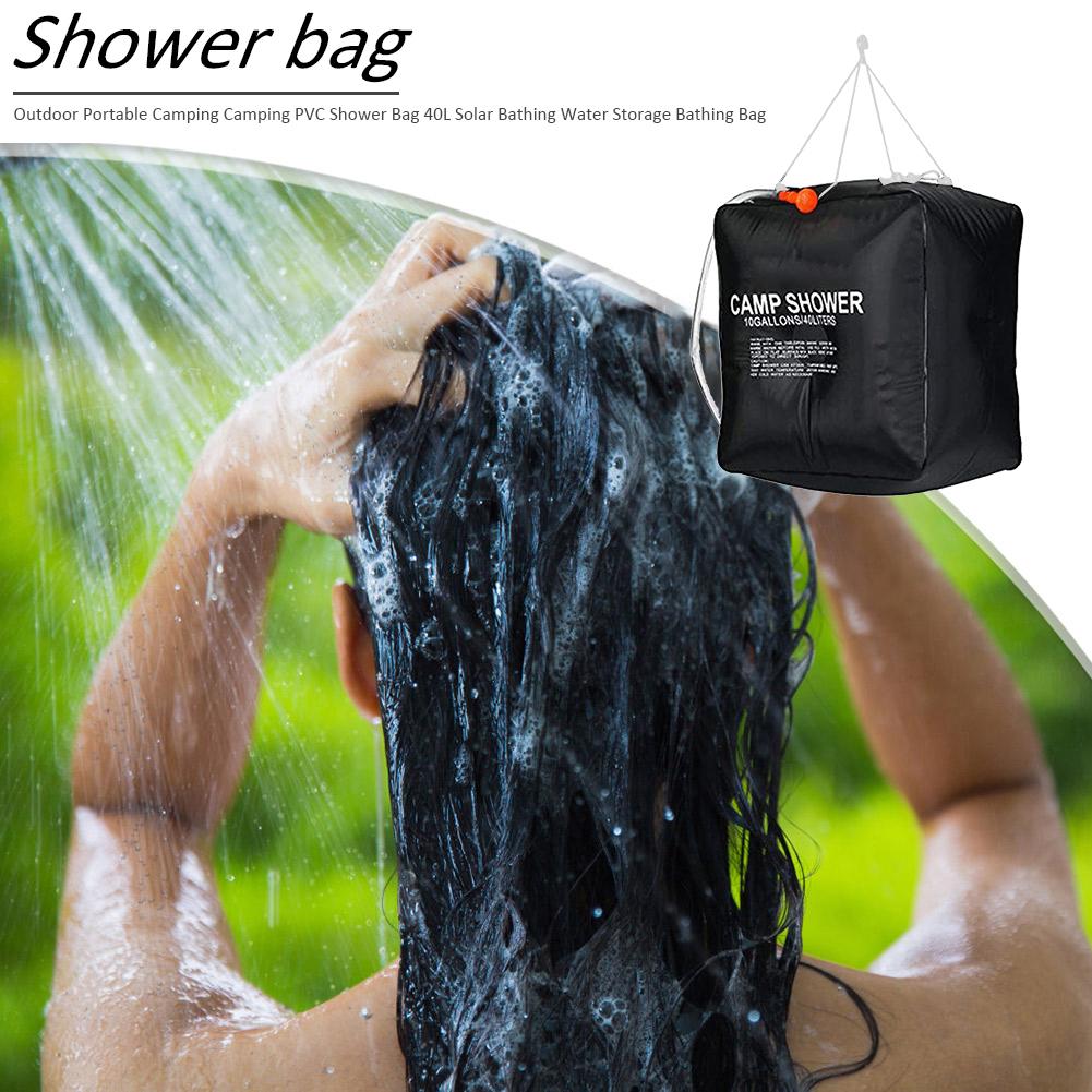 Water Bag 40L Solar Outdoor Shower Bag Portable Camping Shower Heating Hiking Waterzak with Hose for Camping China Mainland