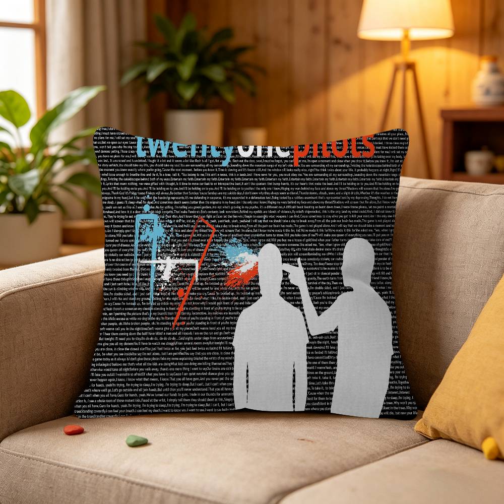 T-Twenty One Pilots Pillow Gift Home Office Decoration Bedroom Sofa Car Cushion Cover case 45x45