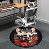 1pc French Bulldog Chair Carpet for Office, Round Non Slip Durable Large Size Office Carpet, Suitable for Office