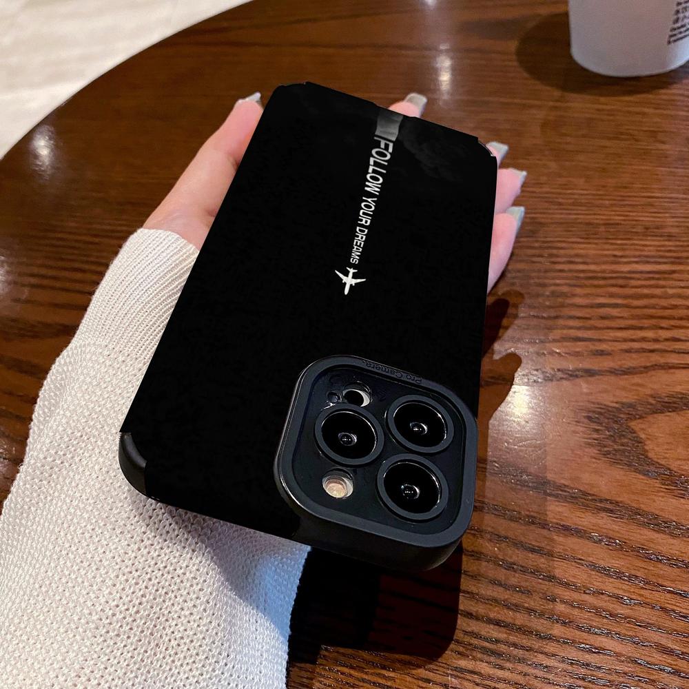 Fashion Night Sky Airplane Silione Phone Case For iPhone 15 14 13 Pro Max 12 Mini 11 SE 8 7 Plus X XS XR Soft Shockproof Cover