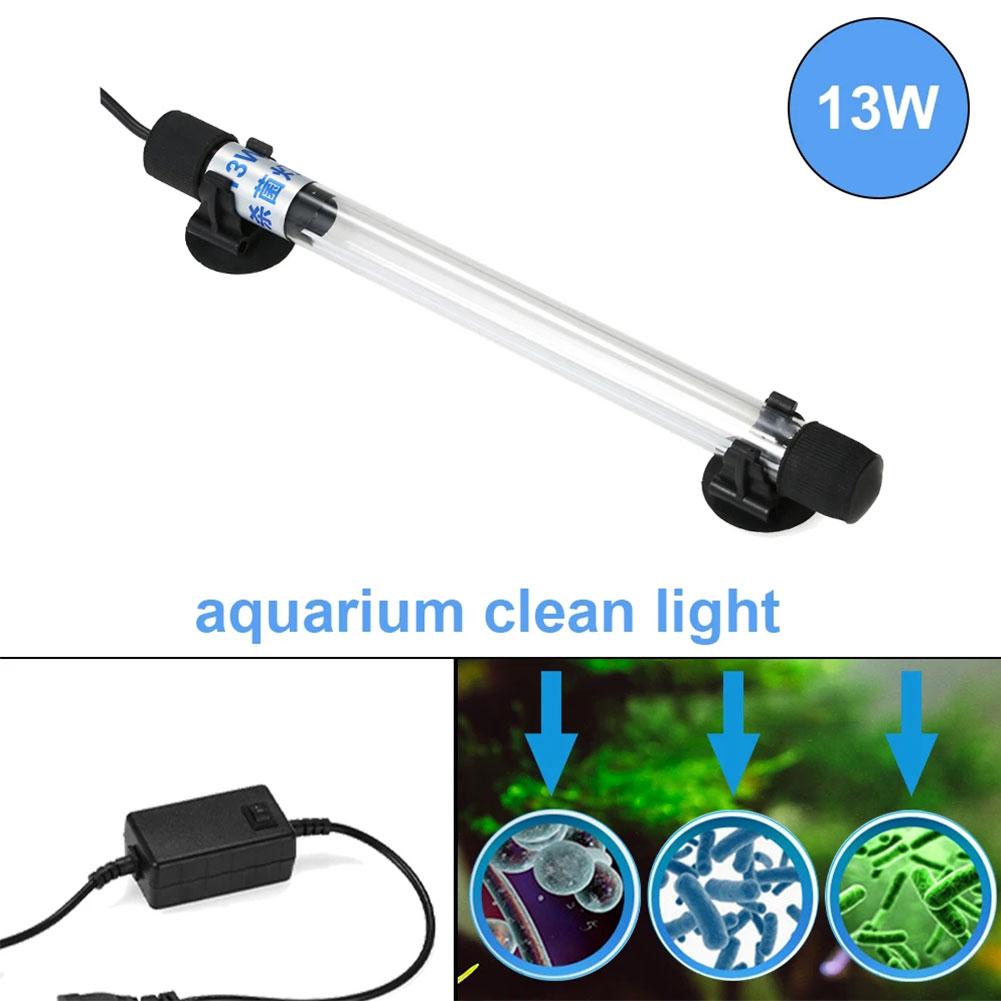 Fish Tank UV Light Sterilization Lamp Submersible Ultraviolet Sterilizer Water For Aquarium Dis D2Y9