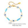 Turkish Eye Bracelet for Women Stainless Steel Turquoise Beads Chain Pearl Lucky Charm Protection Amulet Summer Gift