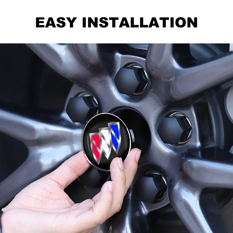 4pcs 56mm Alloy Car Wheel Center Decal Hub Sticker For Buick Encore Regal Lacrosse Enclave Avenir Cascada GL8 Envision Anthem